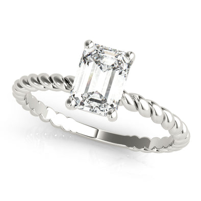 Emerald Cut Twist Design Solitaire Mounting