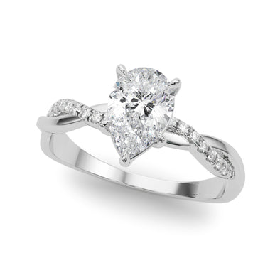 Pear Shaped Diamond Accented Crossover Design Mounting