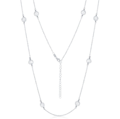 Cubic Zirconia Accented Mesh Style Necklace