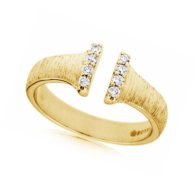 Diamond Accented Open Detail Tapered Ring