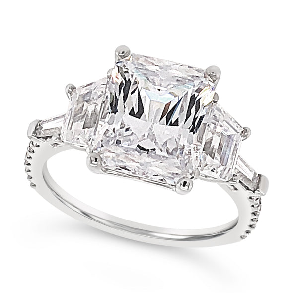 Trapezoid and Tapered Baguette Diamond Engagement Mounting