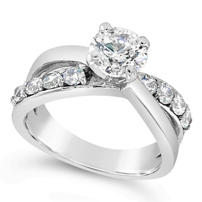 Diamond Accented Crossover Design Engagement Mounting