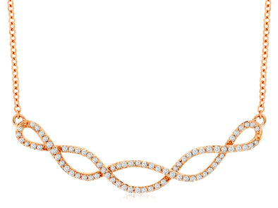 Diamond and Rose Gold Infinity Style Necklace