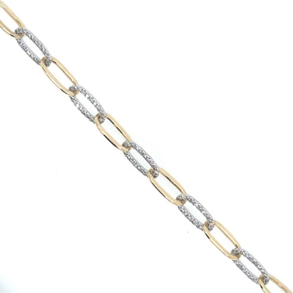 Diamond Accented Paperclip Design Bracelet