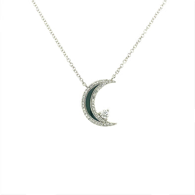 Moon Design Necklace with Diamond Detail