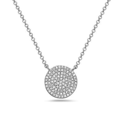 Round Diamond Disc Design Necklace