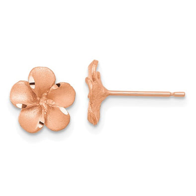 Flower Design Stud Earrings - 14kt Rose Gold