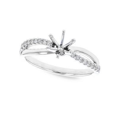 Diamond Accented Open Crossover Design Engagement Mounting