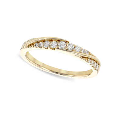 Diamond Accented Swirl Design Wedding Band - .25 carat t.w.
