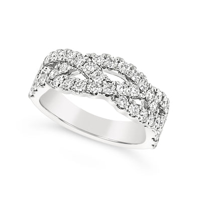 Diamond Open Crossover Design Wedding Band -  1.00 carat t.w.