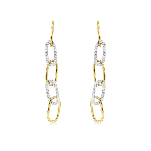 Diamond Accented Paperclip Style Earrings