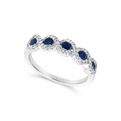 Sapphire and Diamond Tapered Style Ring