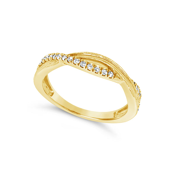 Diamond Accented Crossover Design Ring