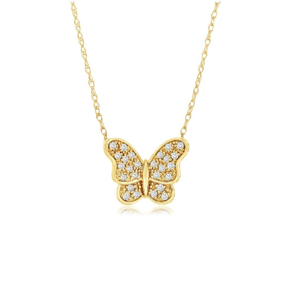 Diamond Accented Butterfly Pendant