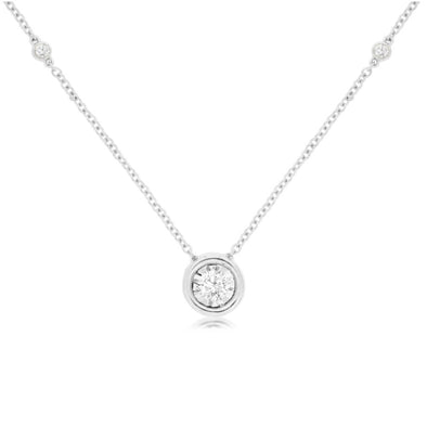 Bezel Set Diamond Five Station Necklace