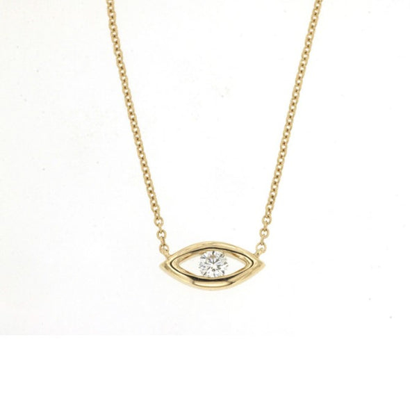 Diamond Accented Eye Design Necklace