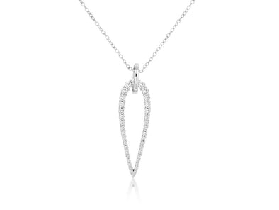 Open Diamond Teardrop Design Pendant