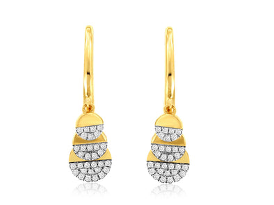 Diamond Accented Triple Disc Dangle Earrings