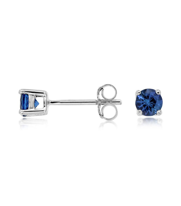 Round Tanzanite Stud Earrings