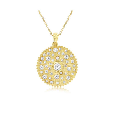 Diamond Accented Disc Style Pendant