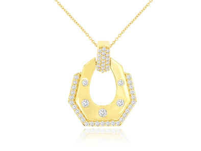 Diamond Accented Geometric Design Pendant