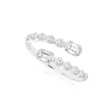 Baguette and Round Diamond Bypass Style Ring