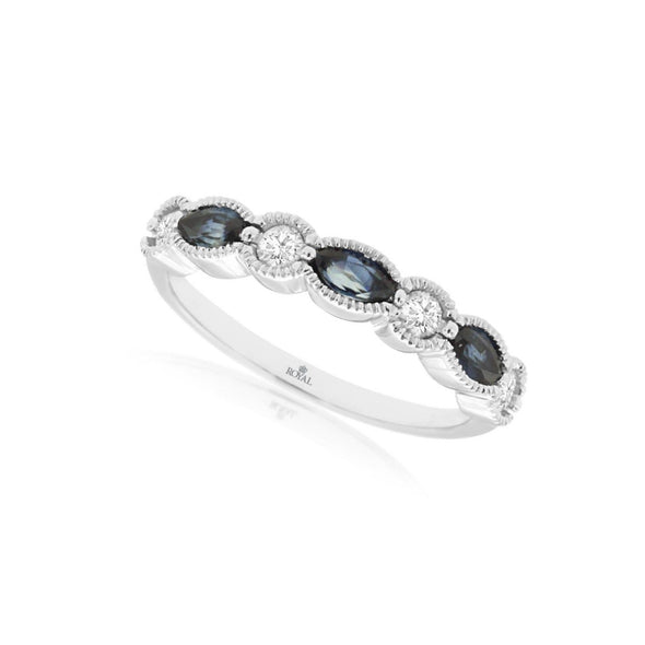 Alternating Sapphire and Diamond Ring