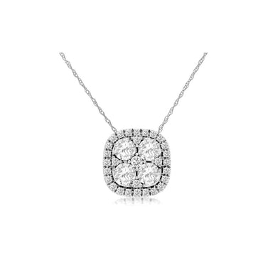 Diamond Cluster and Halo Pendant