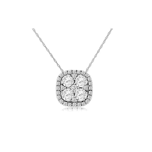 Diamond Cluster and Halo Pendant