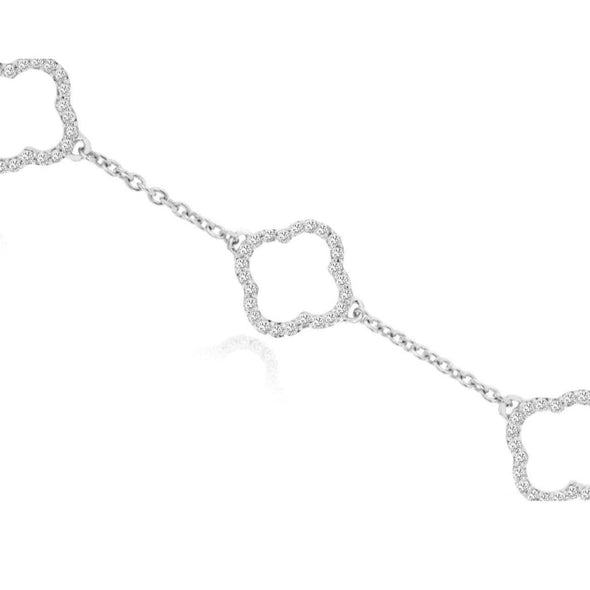 Diamond Open Clover Design Bracelet