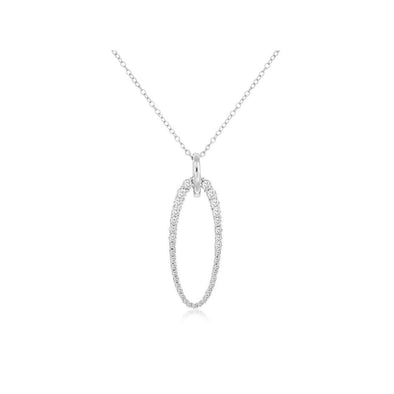 Open Oval Shaped Diamond Pendant