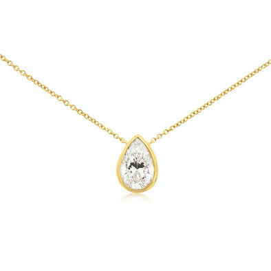 Laboratory Grown Pear Shape Diamond Solitaire Pendant