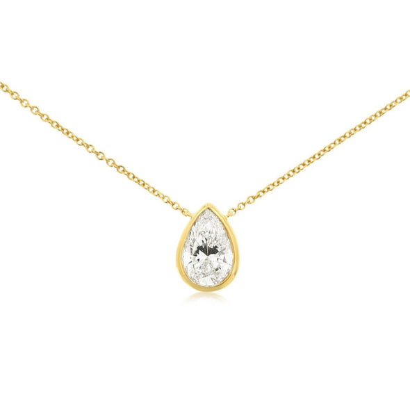 Laboratory Grown Pear Shape Diamond Solitaire Pendant