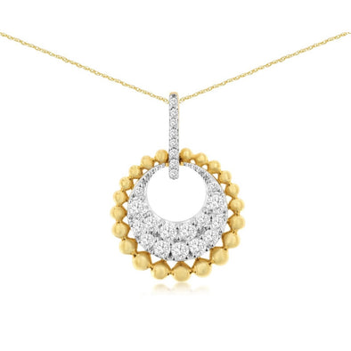 Diamond Accented Triple Circle Design Pendant