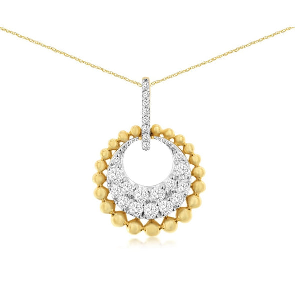 Diamond Accented Triple Circle Design Pendant