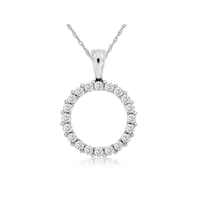 Diamond Open Circle Design Pendant