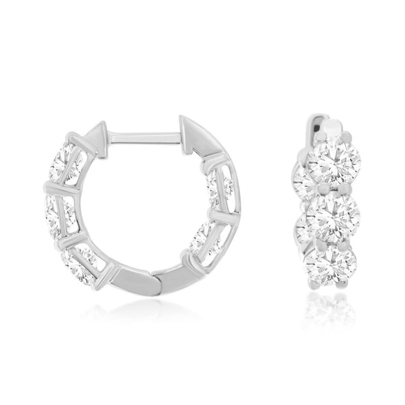 Laboratory Grown Diamond Inside Outside Huggie Earrings
