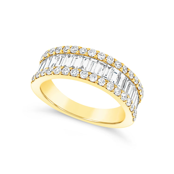 Baguette and Round Diamond Ring