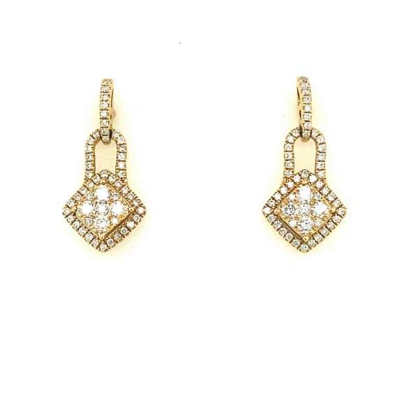 Geometric Design Diamond Dangle Earrings