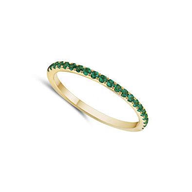 Emerald Single Row Stackable Ring