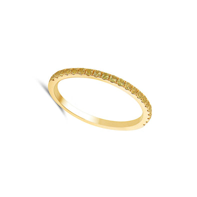 Yellow Sapphire Single Row Stackable Ring