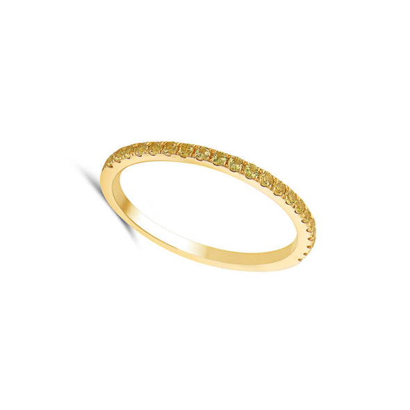 Yellow Sapphire Single Row Stackable Ring