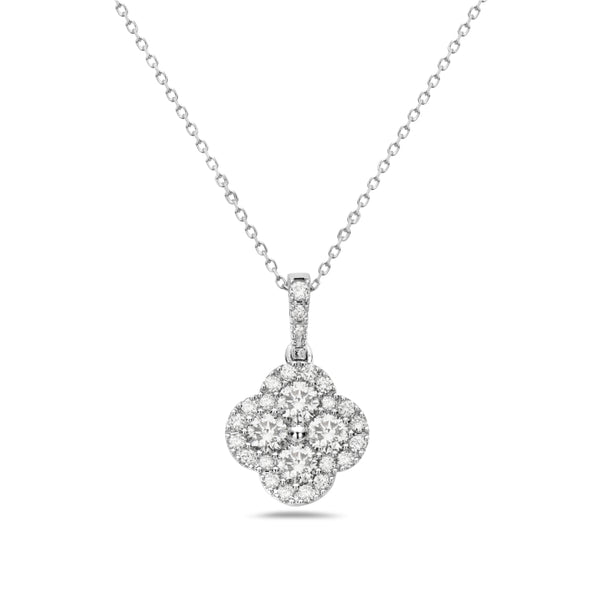 Diamond Clover Cluster Design Pendant