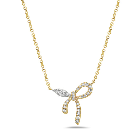 Diamond Ribbon Design Necklace