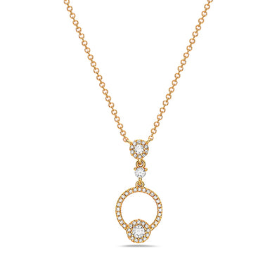 Diamond Accented Open Circle Design Necklace
