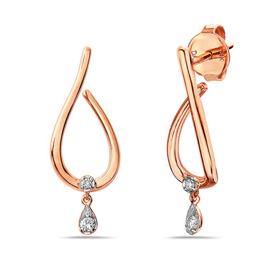 Diamond Dangle Detail Twisted Hoop Earrings