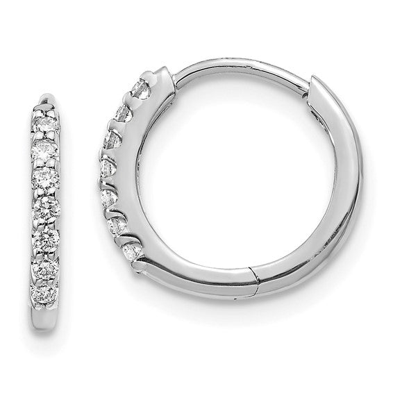 Laboratory Grown Diamond Hoop Earrings - 14kt White Gold Mounting