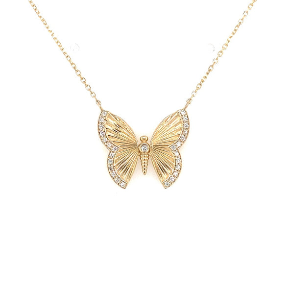 Diamond Accented Butterfly Design Pendant