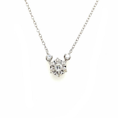 Diamond Accented Starburst Design Necklace