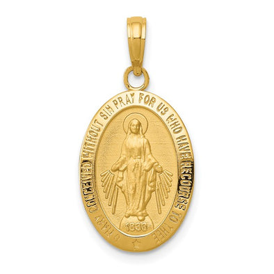 Oval Miraculous Medal - 14kt Yellow Gold